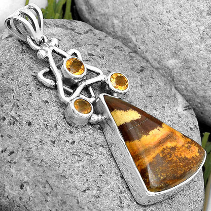 Natural Outback Jasper & Citrine Pendant P-1095 SDP135661