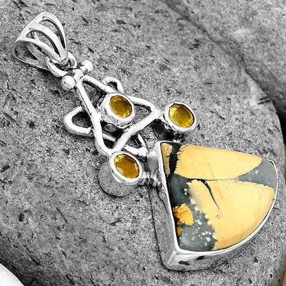 Maligano Jasper - Indonesia & Citrine Pendant P-1095 SDP135663