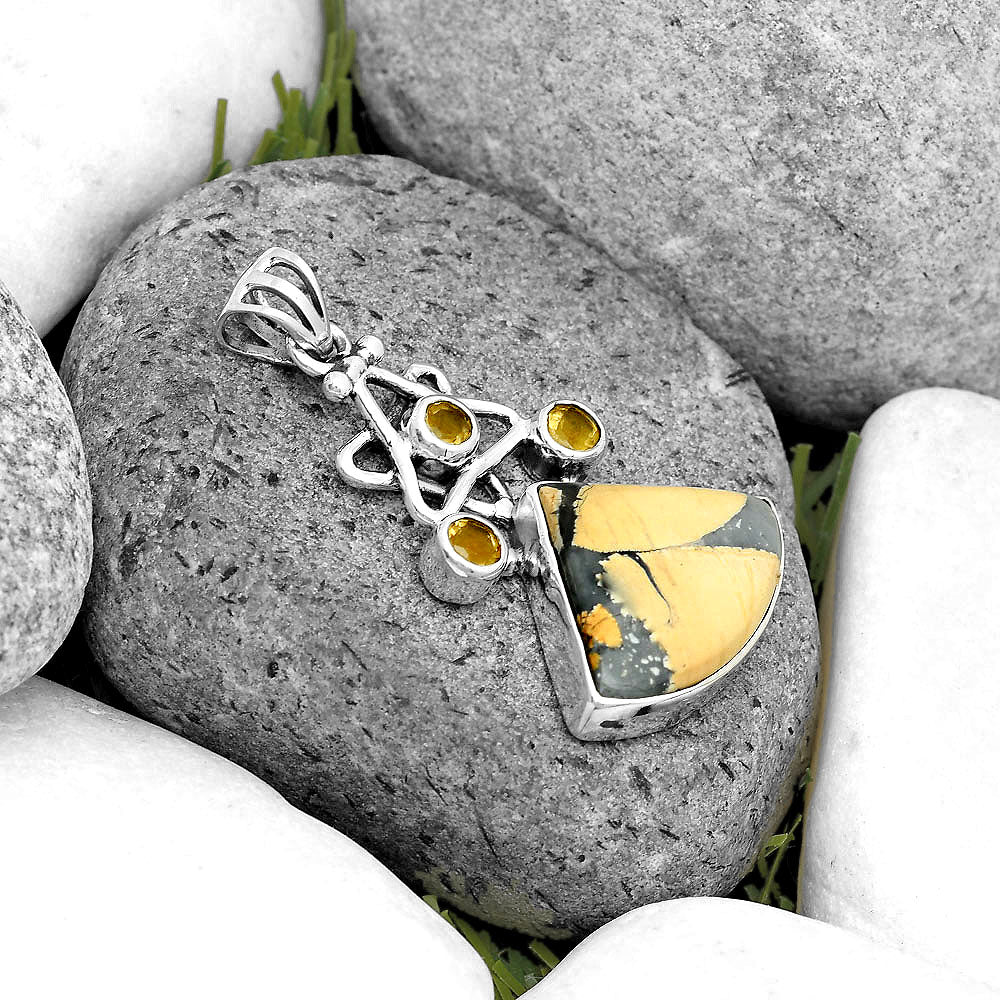 Maligano Jasper - Indonesia & Citrine Pendant P-1095 SDP135663