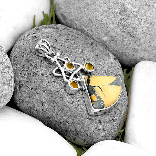 Maligano Jasper - Indonesia & Citrine Pendant P-1095 SDP135663