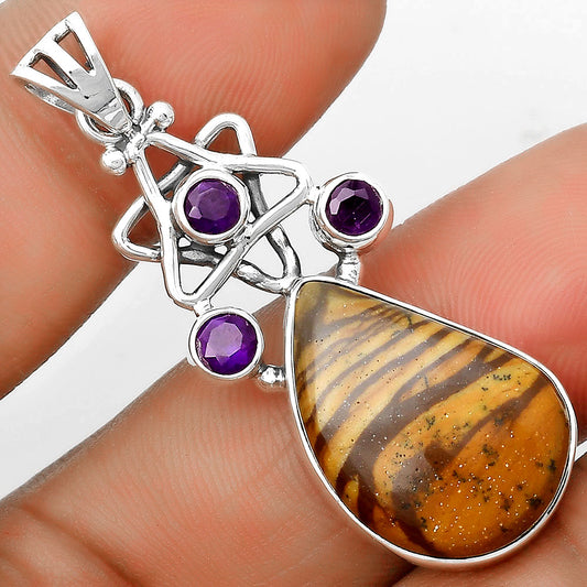 Natural Outback Jasper & Amethyst Pendant P-1095 SDP135666