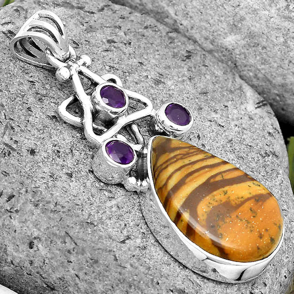 Natural Outback Jasper & Amethyst Pendant P-1095 SDP135666
