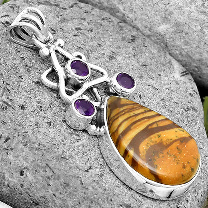 Natural Outback Jasper & Amethyst Pendant P-1095 SDP135666
