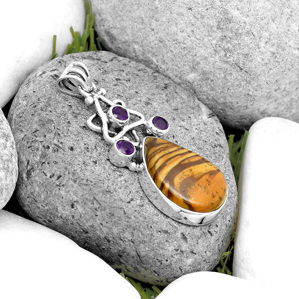 Natural Outback Jasper & Amethyst Pendant P-1095 SDP135666
