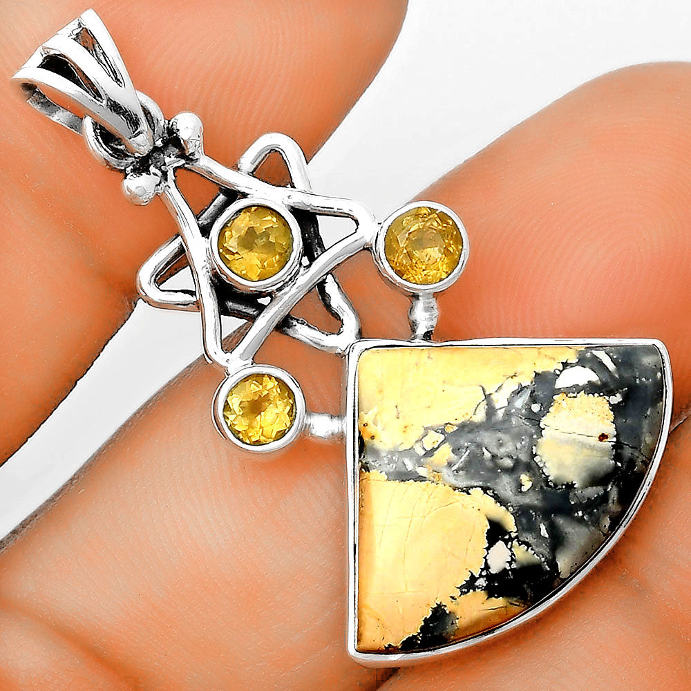 Maligano Jasper - Indonesia & Citrine Pendant P-1095 SDP135667