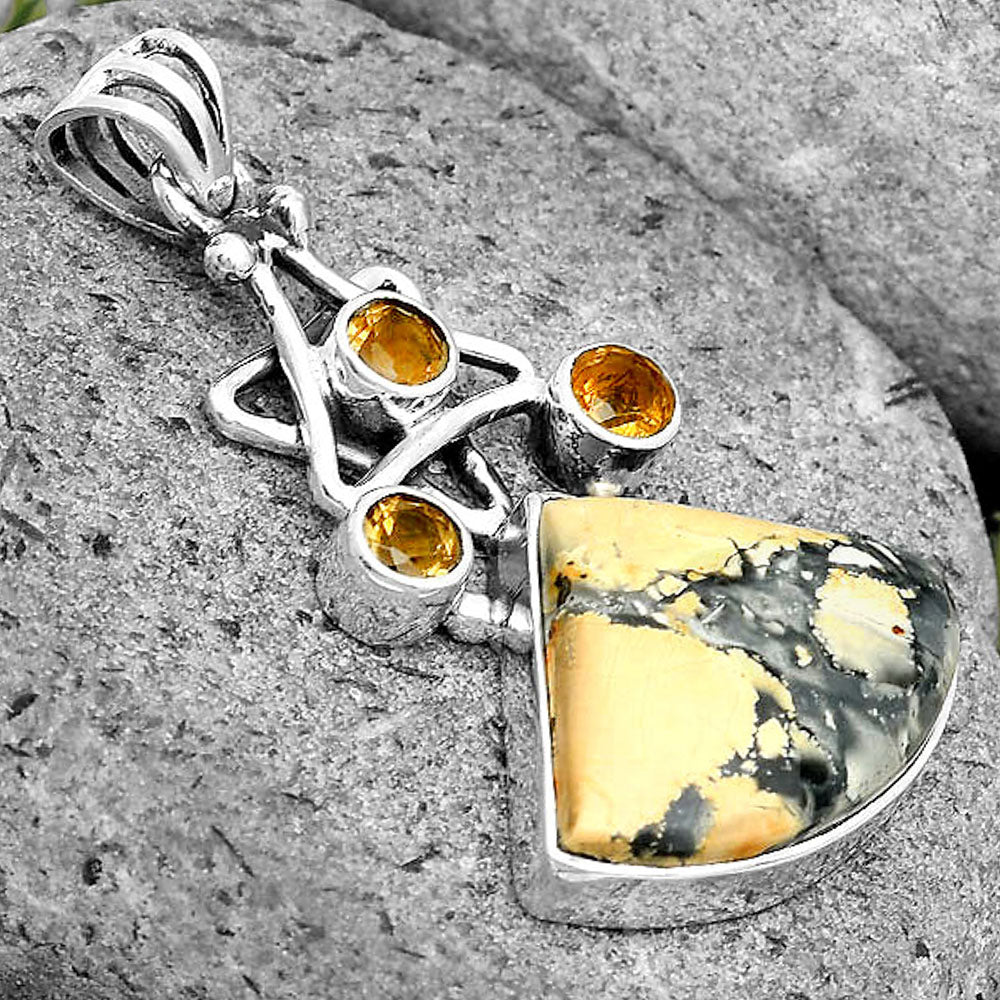 Maligano Jasper - Indonesia & Citrine Pendant P-1095 SDP135667
