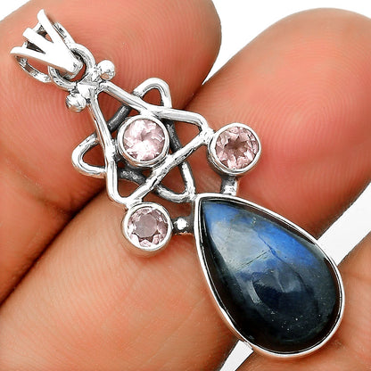 Blue Fire Labradorite & Morganite Pendant P-1095 SDP135668