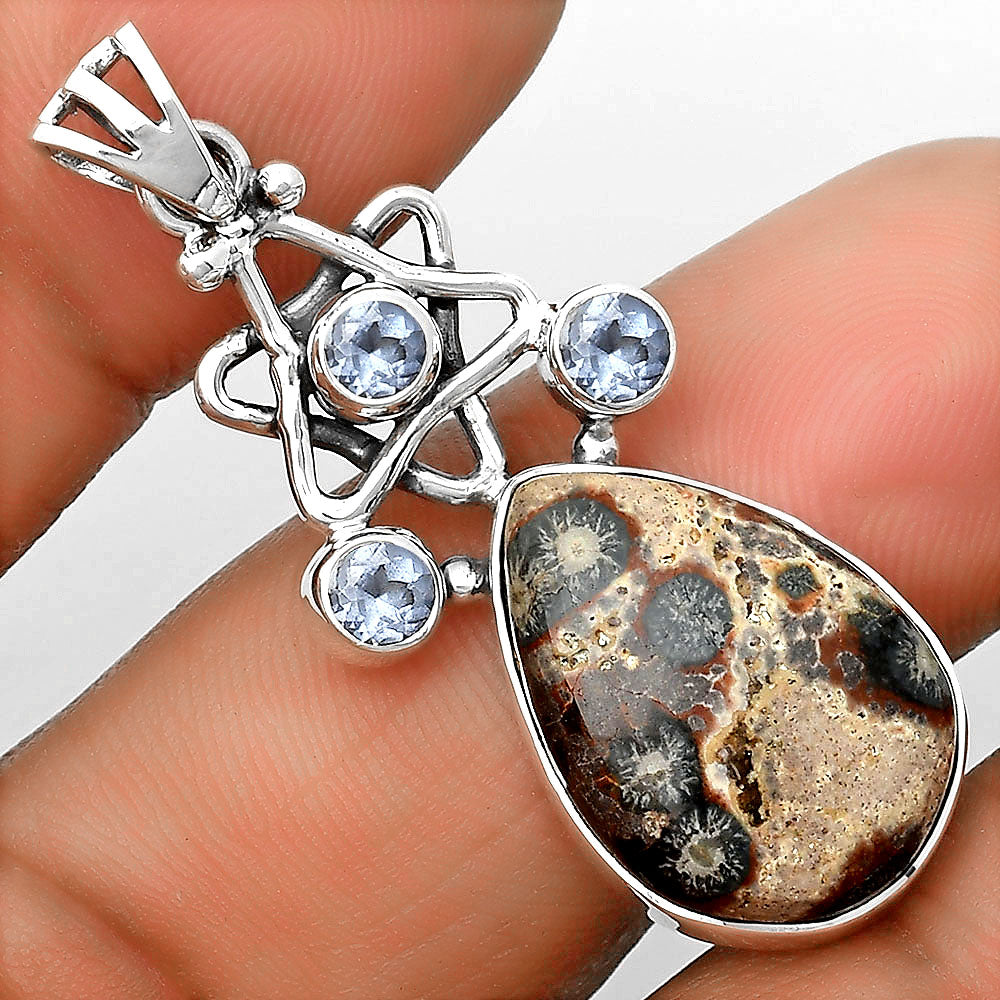 Natural Viper Skin Jasper & Tanzanite Pendant P-1095 SDP135673