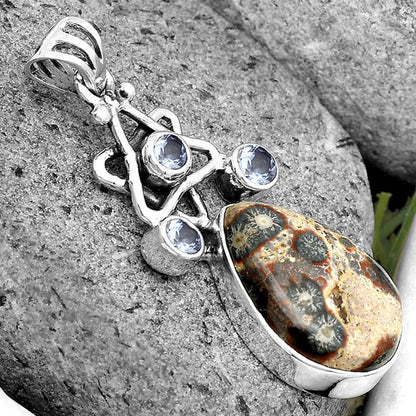 Natural Viper Skin Jasper & Tanzanite Pendant P-1095 SDP135673