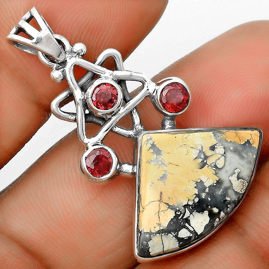 Maligano Jasper - Indonesia & Garnet Pendant P-1095 SDP135674