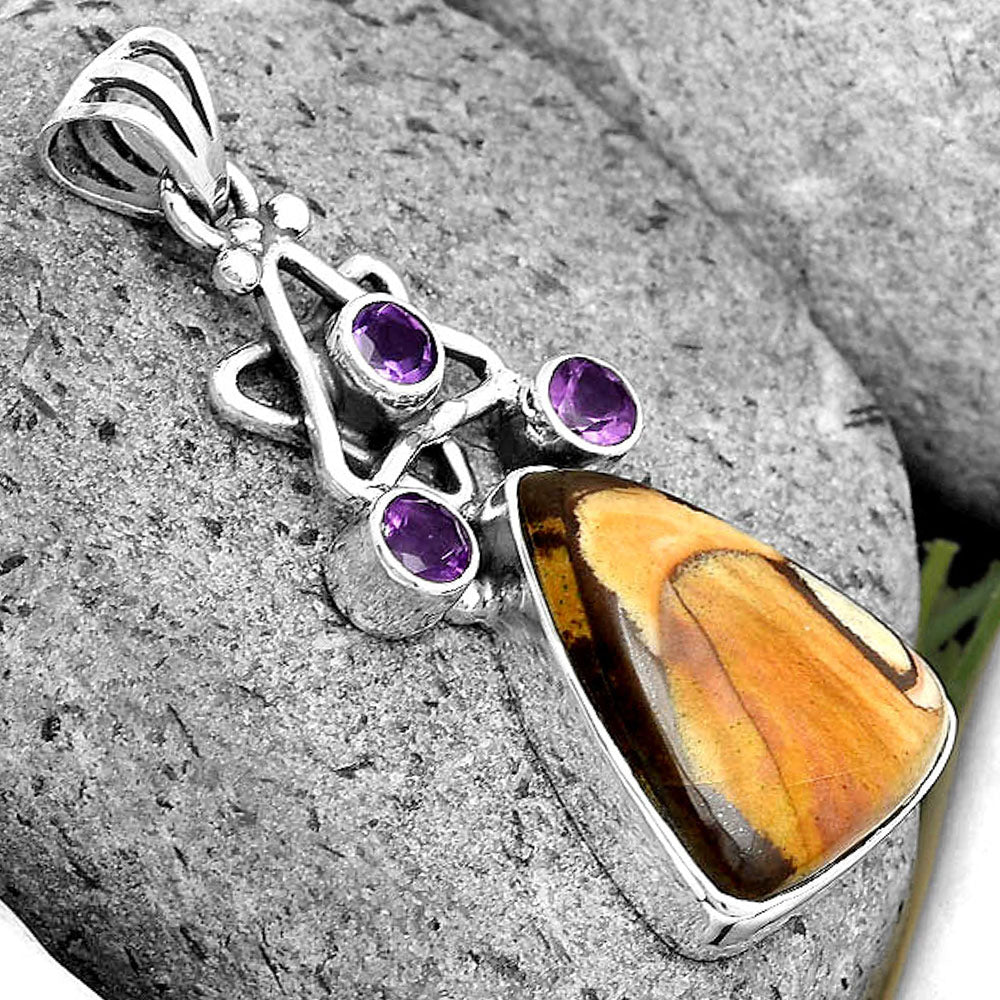 Natural Outback Jasper & Amethyst Pendant P-1095 SDP135682