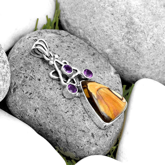 Natural Outback Jasper & Amethyst Pendant P-1095 SDP135682