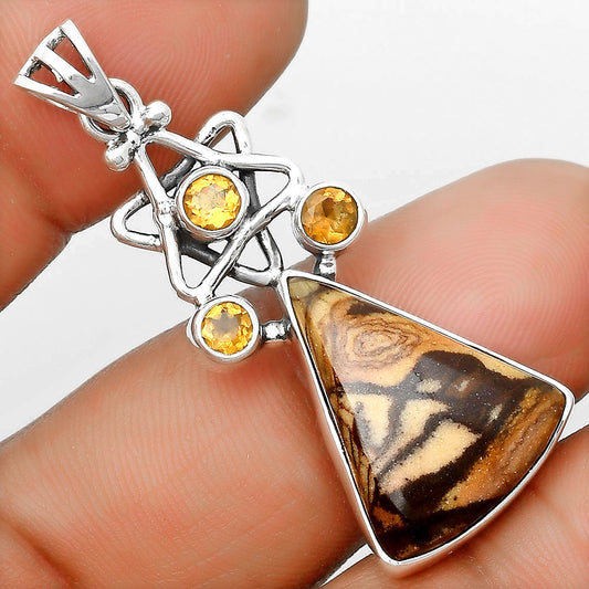Natural Outback Jasper & Citrine Pendant P-1095 SDP135685