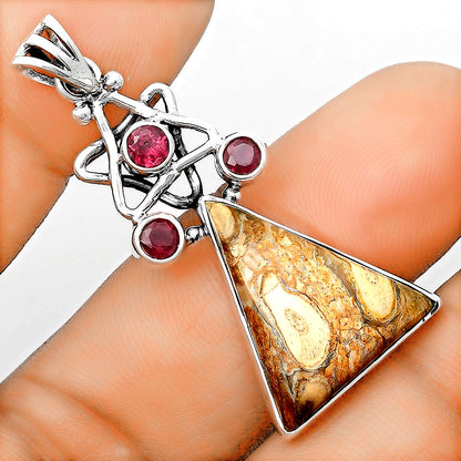 Natural Rock Calcy & Purple Garnet Pendant P-1095 SDP135687