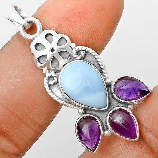Natural Owyhee Opal & Amethyst Pendant P-1570 SDP135918