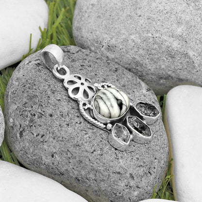 Pinolith Stone & Herkimer Diamond Pendant P-1570 SDP135930