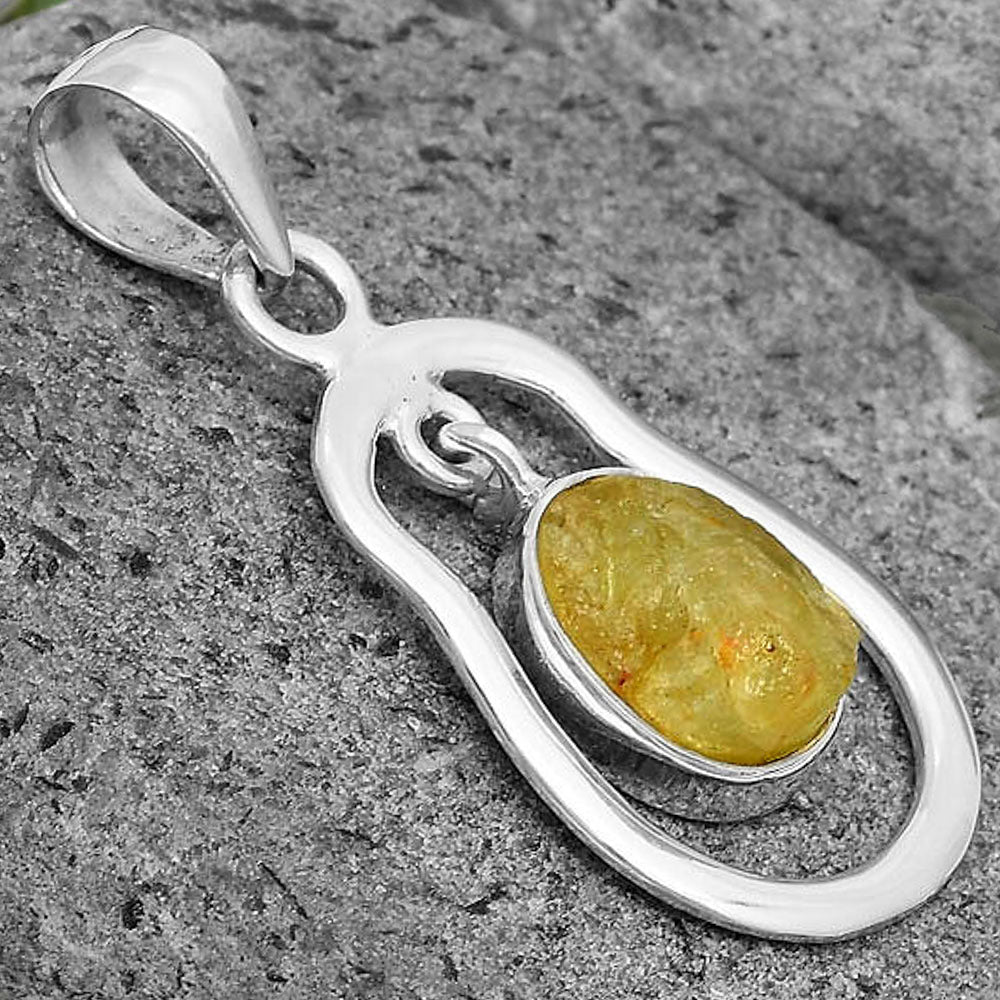 Natural Yellow Scapolite Rough Pendant P-1171 SDP135961