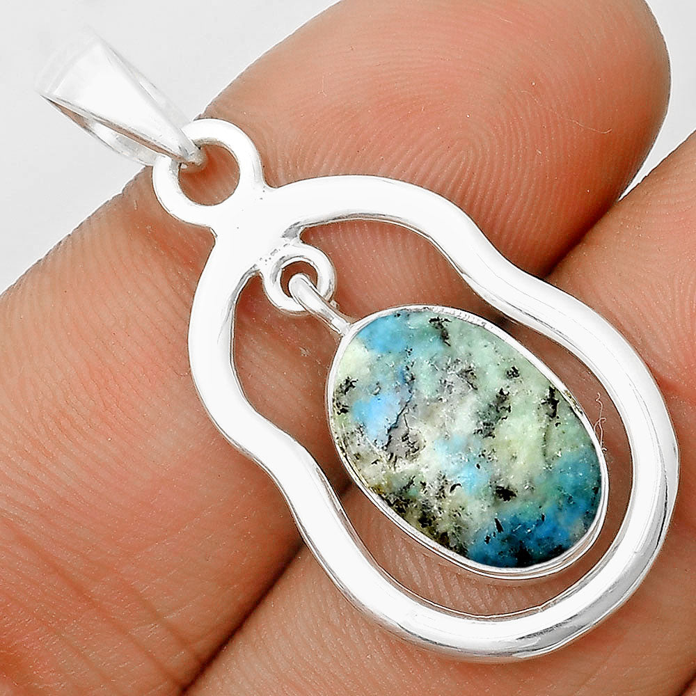 Natural K2 Blue - Azurite In Quartz Pendant P-1171 SDP135964