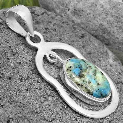 Natural K2 Blue - Azurite In Quartz Pendant P-1171 SDP135964