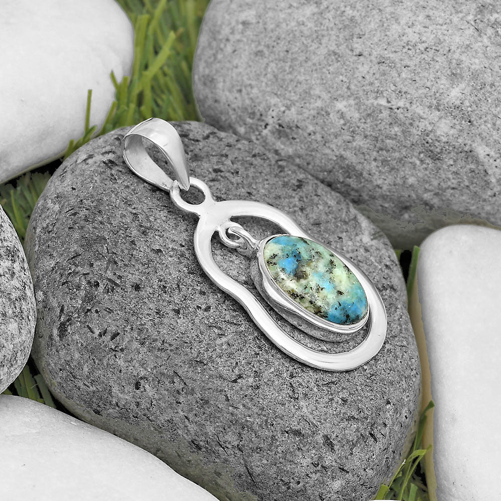 Natural K2 Blue - Azurite In Quartz Pendant P-1171 SDP135964