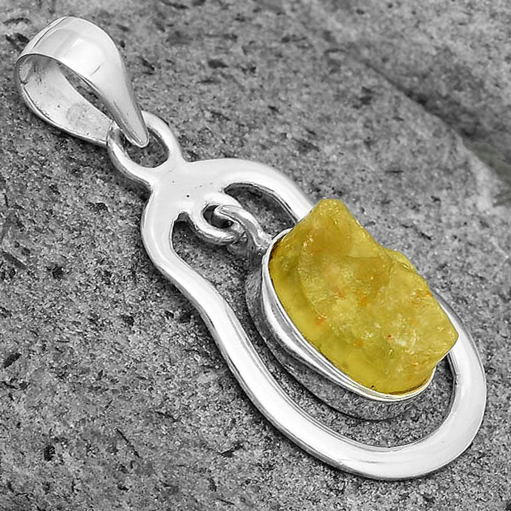 Natural Yellow Scapolite Rough Pendant P-1171 SDP135966