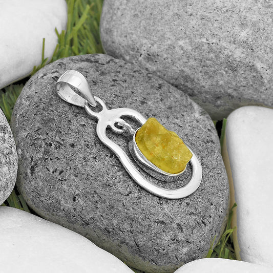 Natural Yellow Scapolite Rough Pendant P-1171 SDP135966