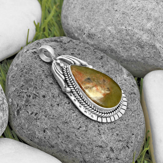 Natural Australian Prehnite Pendant P-1568 SDP135986