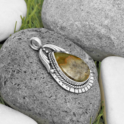 Natural Australian Prehnite Pendant P-1568 SDP135992