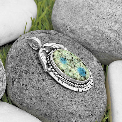 Natural K2 Blue - Azurite In Quartz Pendant P-1568 SDP136000