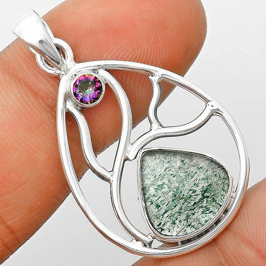 Natural Green Aventurine & Mystic Topaz Pendant P-1572 SDP136007