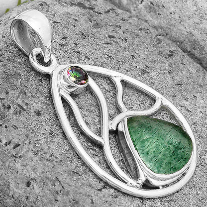 Natural Green Aventurine & Mystic Topaz Pendant P-1572 SDP136007
