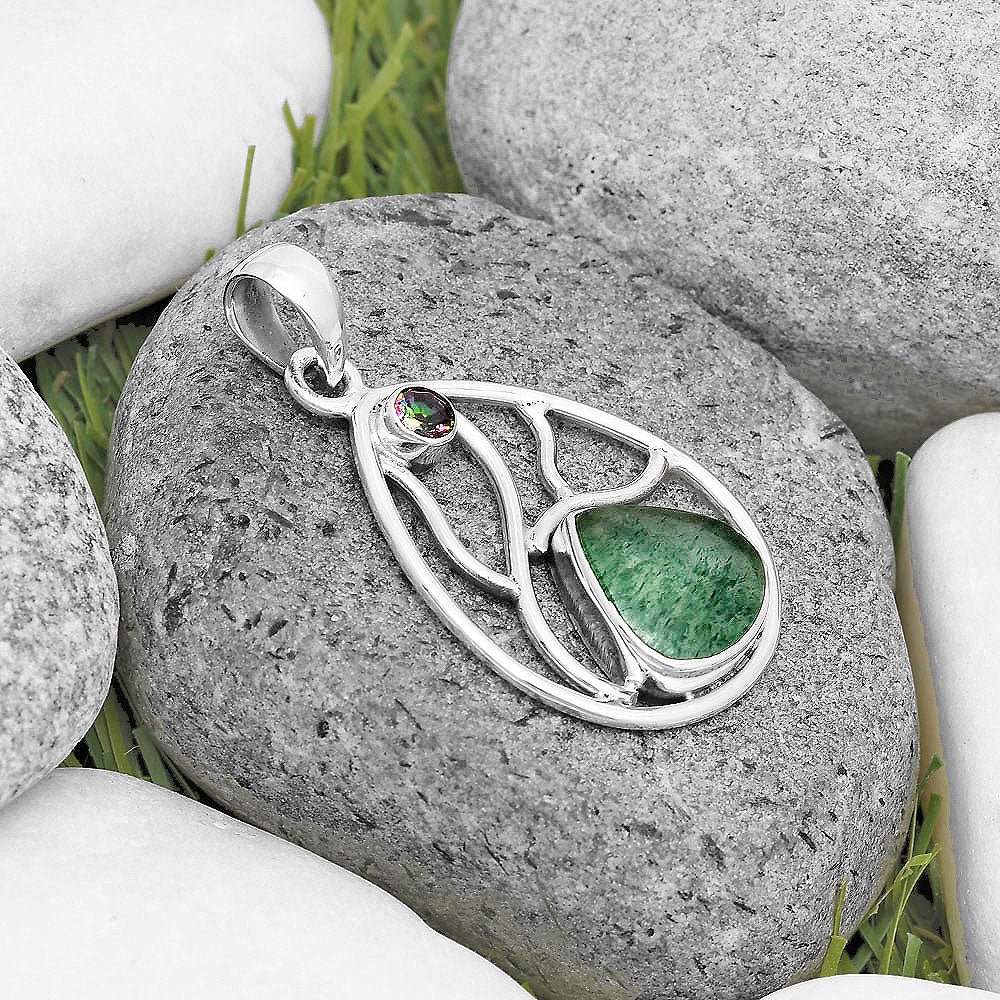 Natural Green Aventurine & Mystic Topaz Pendant P-1572 SDP136007