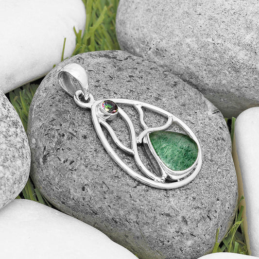 Natural Green Aventurine & Mystic Topaz Pendant P-1572 SDP136007