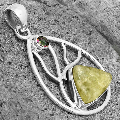 Green Kyanite Rough & Mystic Topaz Pendant P-1572 SDP136008