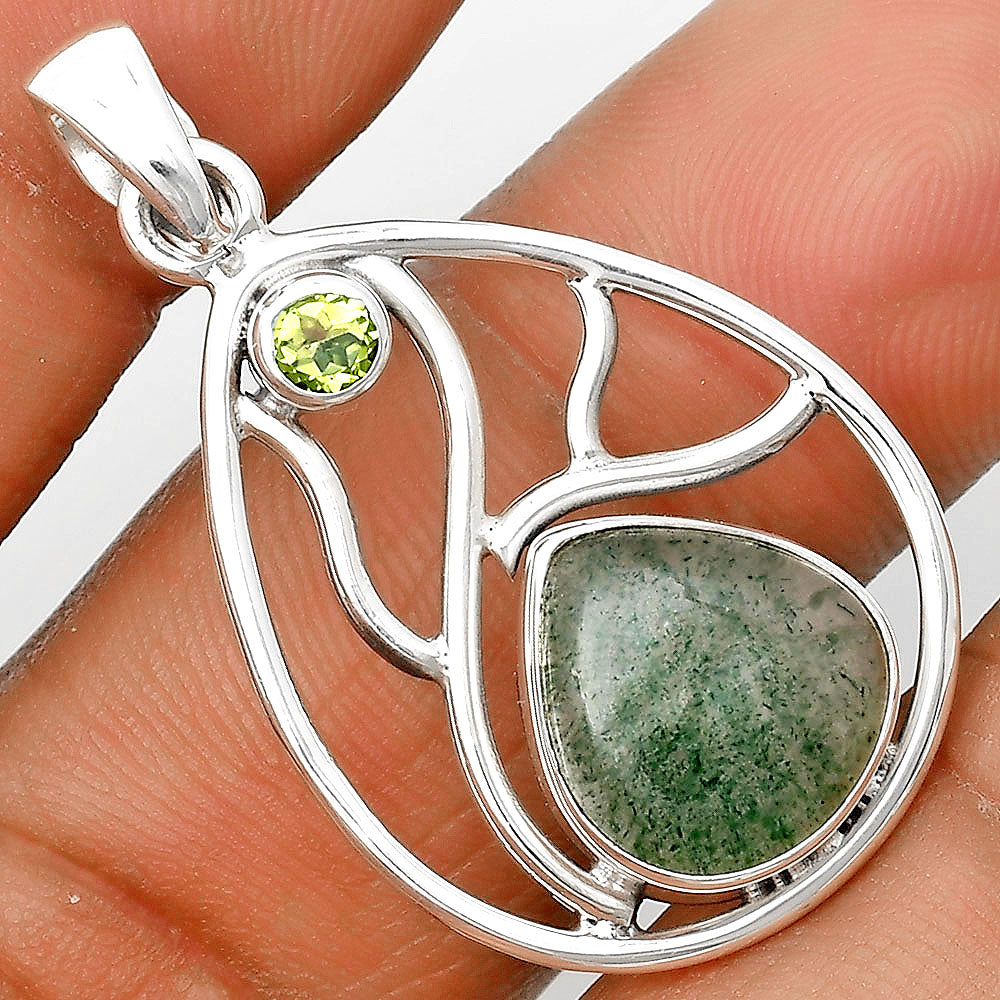 Natural Green Aventurine & Peridot Pendant P-1572 SDP136020
