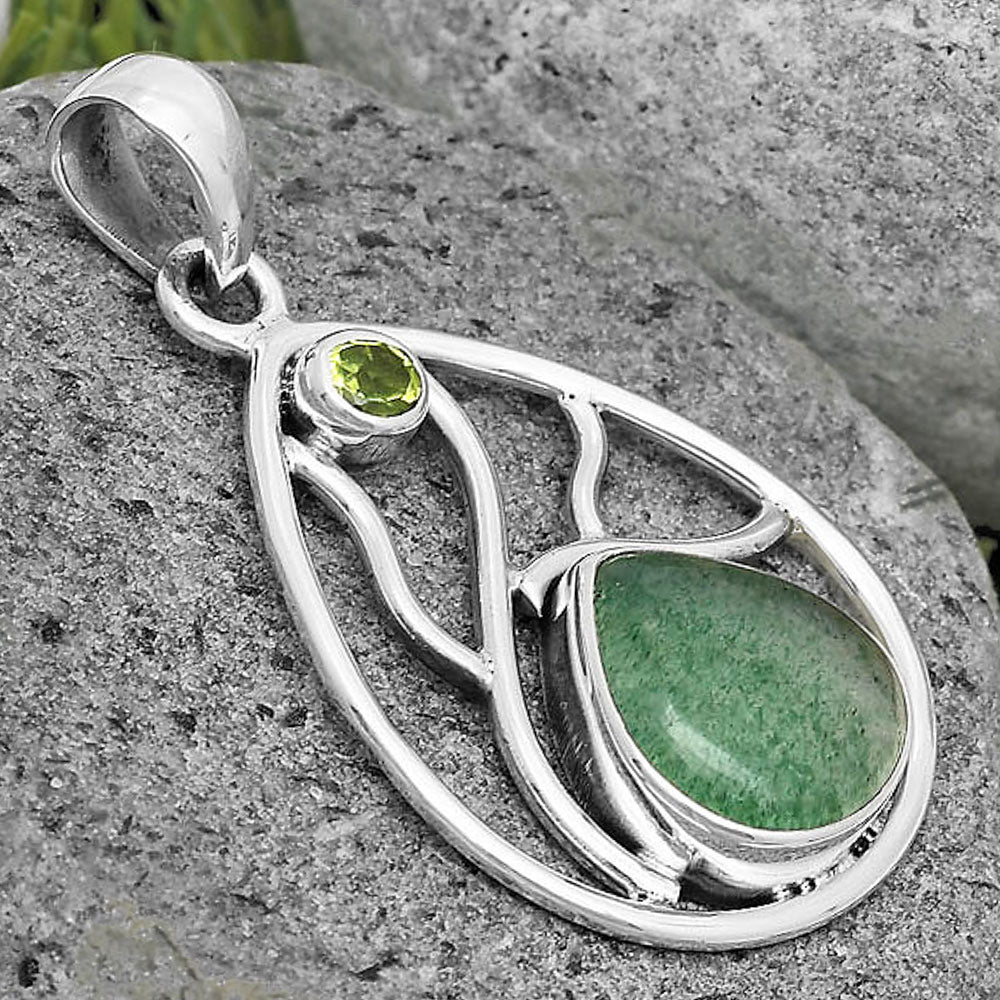 Natural Green Aventurine & Peridot Pendant P-1572 SDP136020