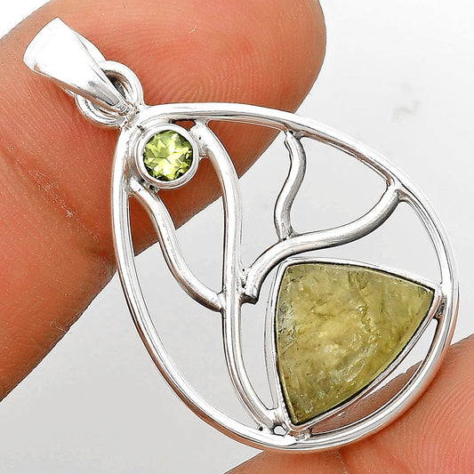 Rare Kornerupine Rough & Peridot Pendant P-1572 SDP136022