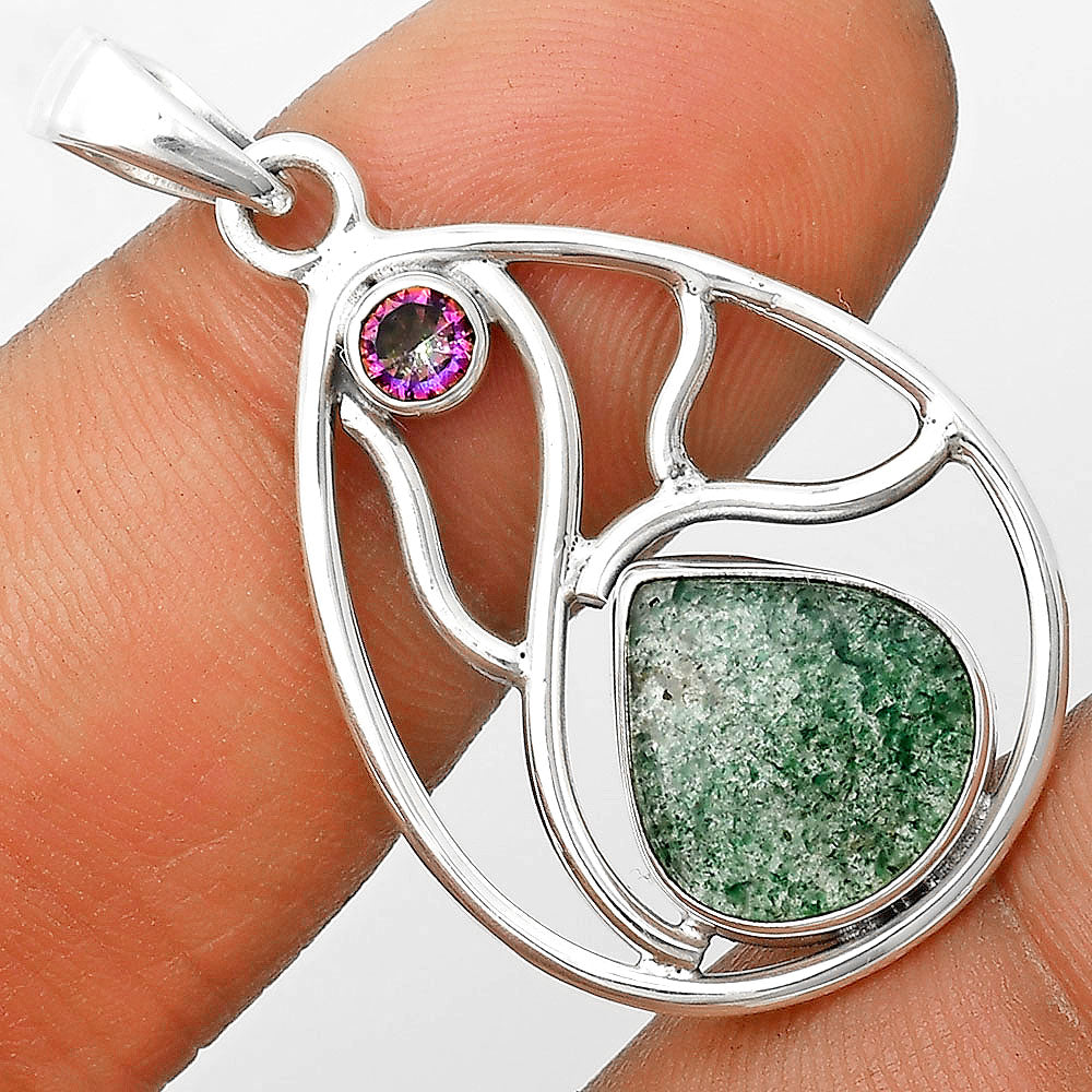 Natural Green Aventurine & Mystic Topaz Pendant P-1572 SDP136028