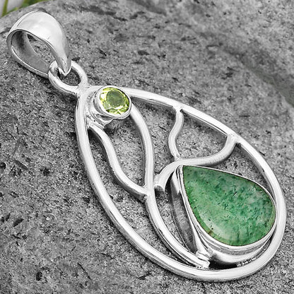 Natural Green Aventurine & Peridot Pendant P-1572 SDP136031