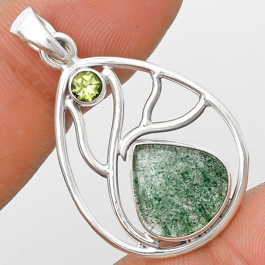 Natural Green Aventurine & Peridot Pendant P-1572 SDP136032