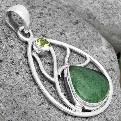 Natural Green Aventurine & Peridot Pendant P-1572 SDP136032