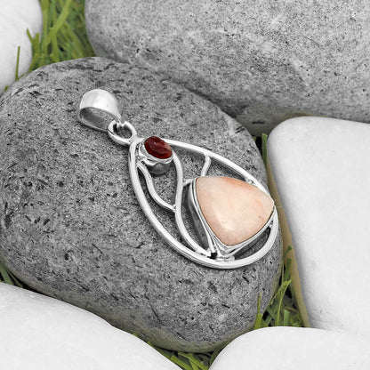 Pink Scolecite & Pink Tourmaline Rough Pendant P-1572 SDP136033