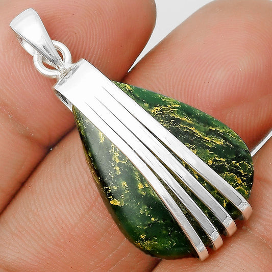 Natural Green Fuchsite Pendant P-1302 SDP136049