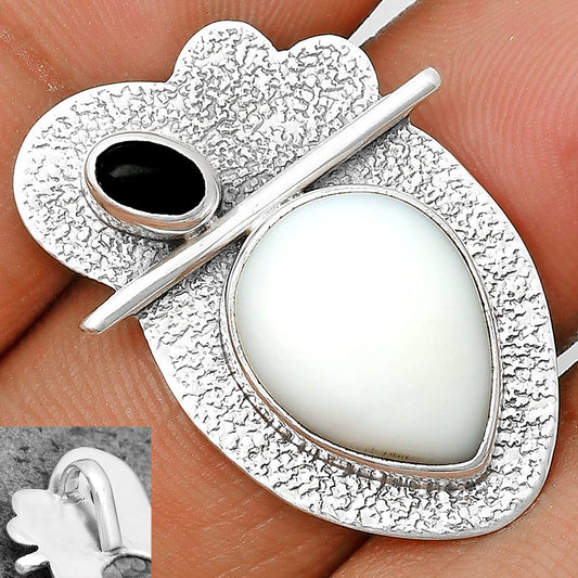 Natural White Opal & Black Onyx Pendant P-1338 SDP136078