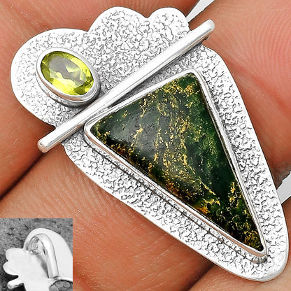 Natural Green Fuchsite & Peridot Pendant P-1338 SDP136085