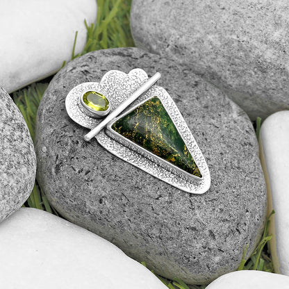 Natural Green Fuchsite & Peridot Pendant P-1338 SDP136085