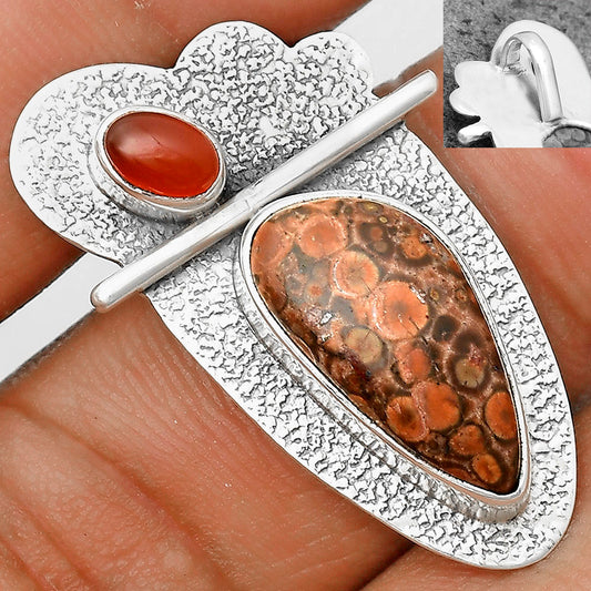 Natural Poppy Jasper & Carnelian Pendant P-1338 SDP136090