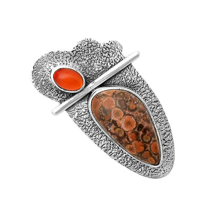 Natural Poppy Jasper & Carnelian Pendant P-1338 SDP136090