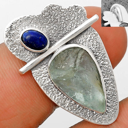 Natural Aquamarine Rough & Lapis Lazuli Pendant P-1338 SDP136091