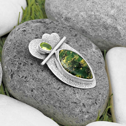 Natural Green Fuchsite & Peridot Pendant P-1338 SDP136092